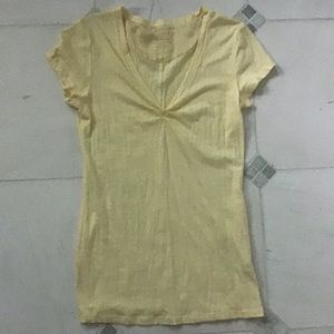 Banana republic pale yellow short sleeve top XS